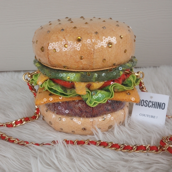Moschino Handbags - Moschino Couture x Jeremy Scott Sequin Hamburger Shoulder Bag